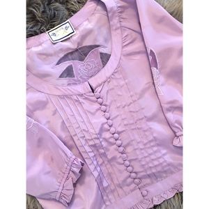 Lavender Crop Top Blouse NWOT
